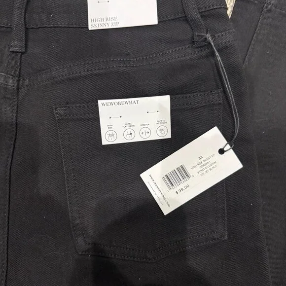 NWT WeWoreWhat High Rise Skinny Zip Stretch Denim - Picture 3 of 8